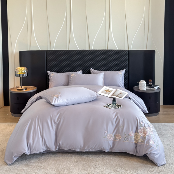 91家纺网 家纺一手货源 找家纺 （总）2026新款全棉纯棉长绒棉刺绣绣花四件套-庄园