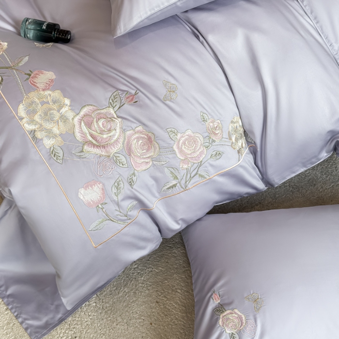 91家纺网 家纺一手货源 找家纺 （总）2026新款全棉纯棉长绒棉刺绣绣花四件套-庄园