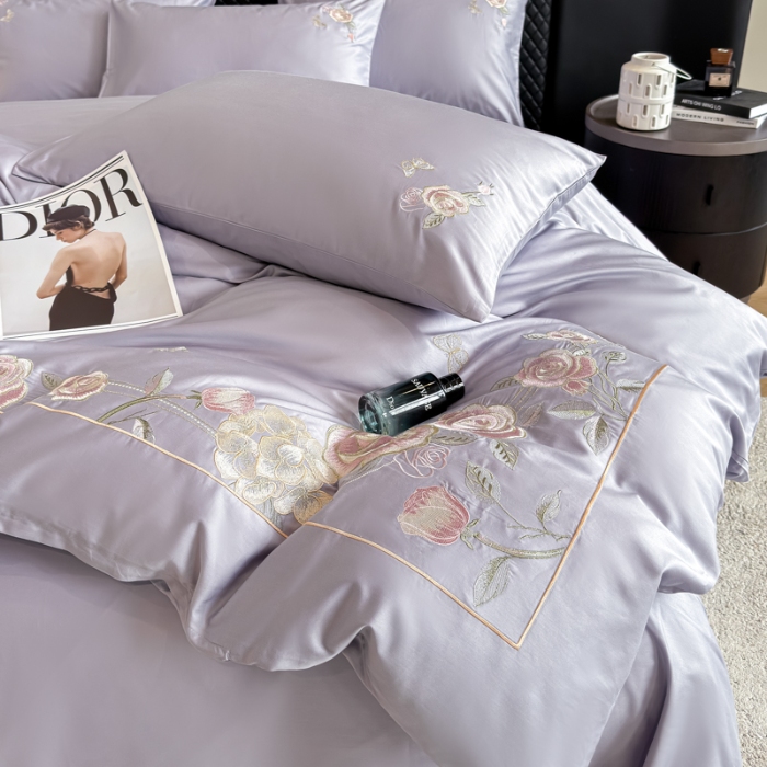 91家纺网 家纺一手货源 找家纺 （总）2026新款全棉纯棉长绒棉刺绣绣花四件套-庄园