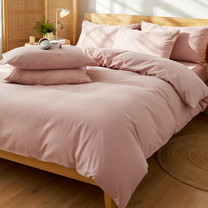 91家纺网 家纺一手货源 找家纺 2026年新款色织全棉纯棉四件套条纹格子复古风床单床笠款套件四季通用（有质检报告）