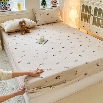 91家纺网 家纺一手货源 找家纺 （总）2026春夏新款全棉印花四件套单品系列-单床笠