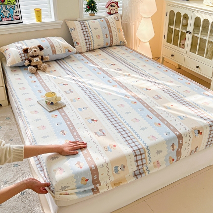 91家纺网 家纺一手货源 找家纺 （总）2026春夏新款全棉印花四件套单品系列-单床笠