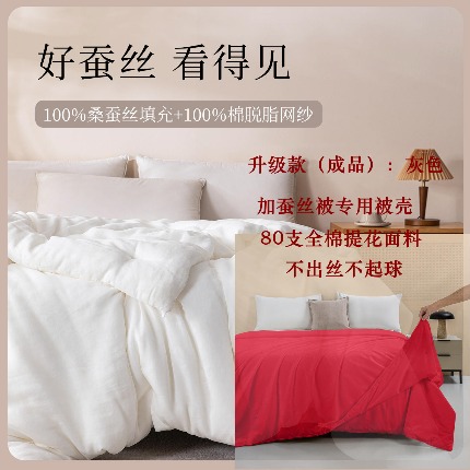 91家纺网 家纺一手货源 找家纺 （总）茧月 蚕丝被 100%桑蚕长丝裸胎 蚕丝原料被芯被子可定做 国标优等品