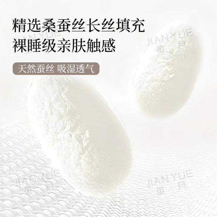 91家纺网 家纺一手货源 找家纺 （总）茧月 蚕丝被 100%桑蚕长丝裸胎 蚕丝原料被芯被子可定做 国标优等品