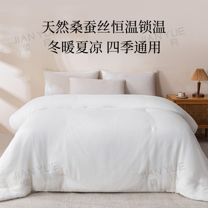 91家纺网 家纺一手货源 找家纺 （总）茧月 蚕丝被 100%桑蚕长丝裸胎 蚕丝原料被芯被子可定做 国标优等品