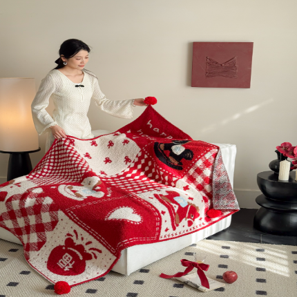 91家纺网 家纺一手货源 找家纺 （总）明治西川半边绒毛毯 休闲毯子沙发盖毯 午休小毯子车载小毛毯ins小红书风格