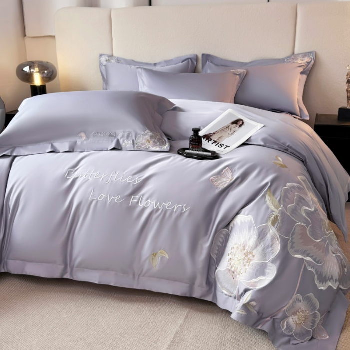 91家纺网 家纺一手货源 找家纺 （总）2026新款全棉纯棉长绒棉刺绣轻奢四件套系列-罗马