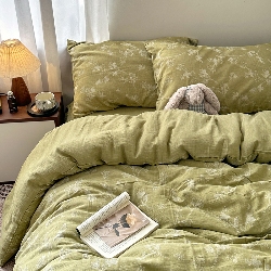 91家纺网 家纺一手货源 找家纺 （总）艾咪-Amy ntmy 2026新款法式复古风全棉色织提花四件套-素雅,素雅橙,素雅黄,素雅绿,素雅灰