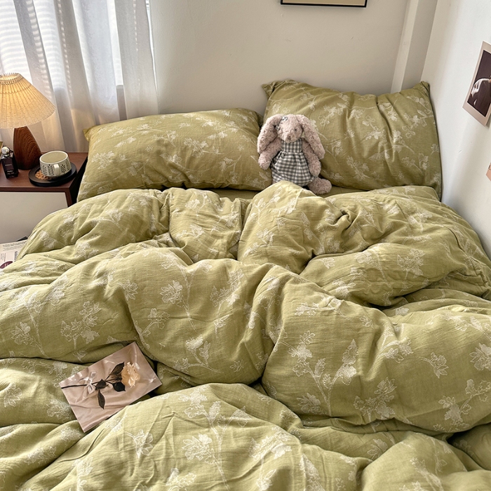 91家纺网 家纺一手货源 找家纺 （总）艾咪-Amy ntmy 2026新款法式复古风全棉色织提花四件套-素雅