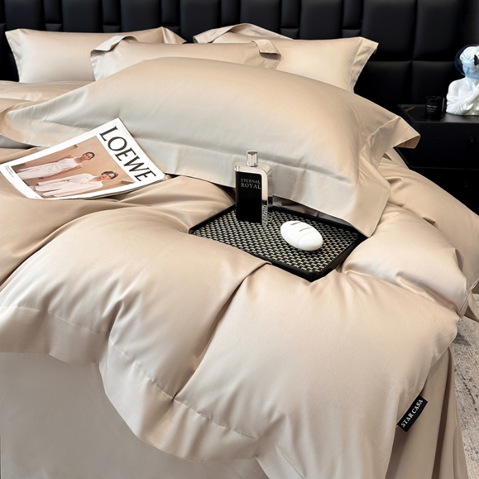 91家纺网 家纺一手货源 找家纺 （总）星蕴家纺 2025新款A类贡缎纯色长绒棉纯棉全棉四件套-多伦多