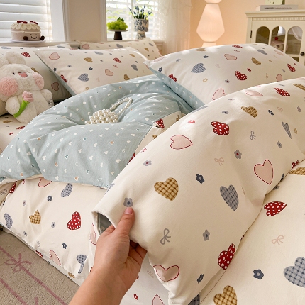 91家纺网 家纺一手货源 找家纺 （总）2026春夏新款小清新印花全棉四件套被套多规格