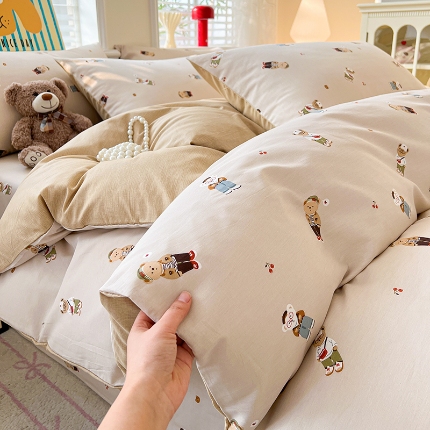 91家纺网 家纺一手货源 找家纺 （总）2026春夏新款小清新印花全棉四件套被套多规格