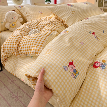 91家纺网 家纺一手货源 找家纺 （总）2026春夏新款小清新印花全棉四件套被套多规格