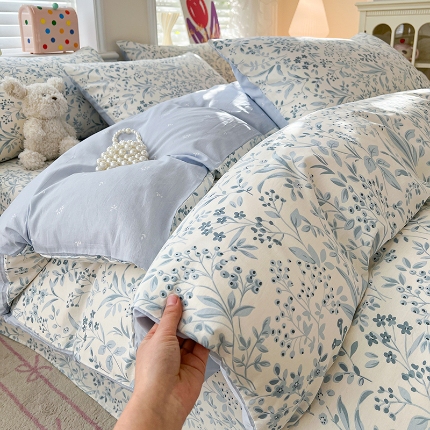 91家纺网 家纺一手货源 找家纺 （总）2026春夏新款小清新印花全棉四件套被套多规格