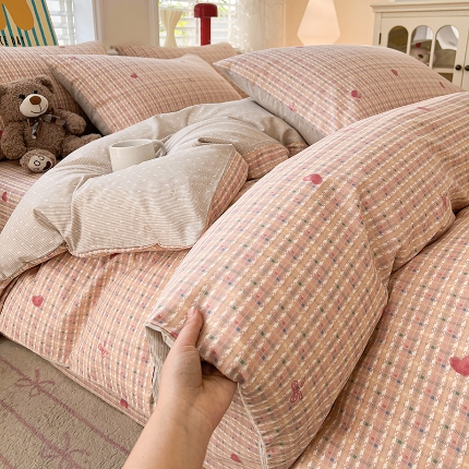 91家纺网 家纺一手货源 找家纺 （总）2026春夏新款小清新印花全棉四件套被套多规格