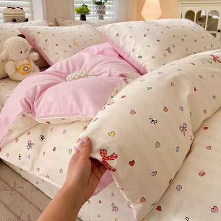 91家纺网 家纺一手货源 找家纺 （总）2026春夏新款小清新印花全棉四件套被套多规格