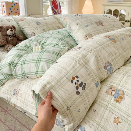 91家纺网 家纺一手货源 找家纺 （总）2026春夏新款小清新印花全棉四件套被套多规格