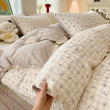91家纺网 家纺一手货源 找家纺 （总）2026春夏新款小清新印花全棉四件套被套多规格