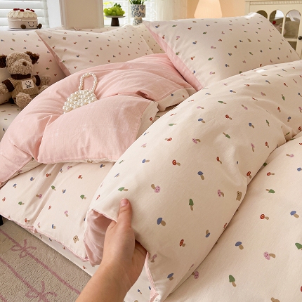 91家纺网 家纺一手货源 找家纺 （总）2026春夏新款小清新印花全棉四件套被套多规格