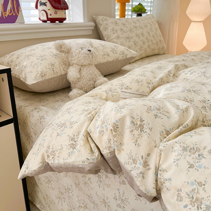 91家纺网 家纺一手货源 找家纺 （总）2026春夏新款小清新印花全棉四件套被套多规格