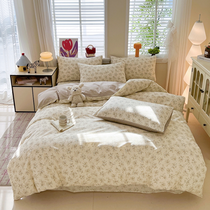 91家纺网 家纺一手货源 找家纺 （总）2026春夏新款小清新印花全棉四件套被套多规格