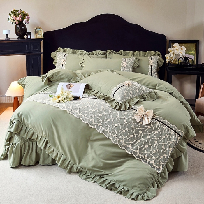 91家纺网 家纺一手货源 找家纺 （总）乐朵家居 2026春夏 赛琳 全棉磨毛 床单款夹棉床盖四件套