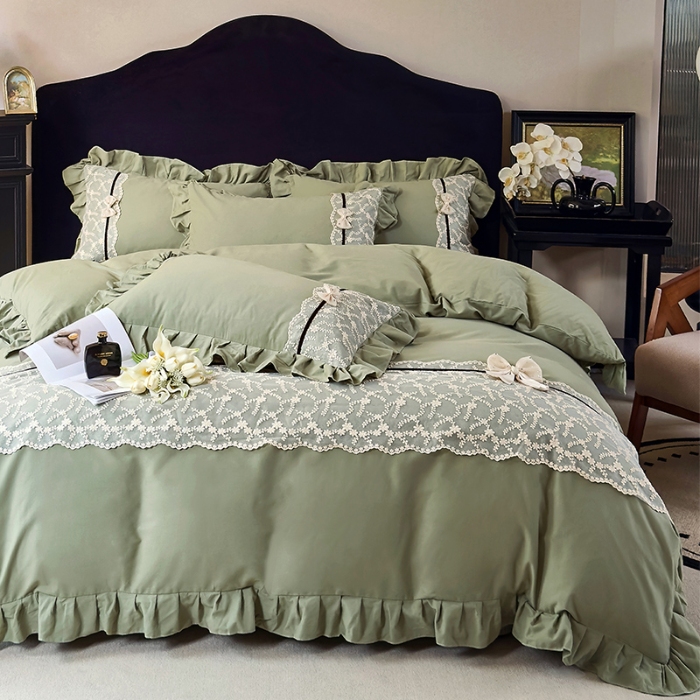 91家纺网 家纺一手货源 找家纺 （总）乐朵家居 2026春夏 赛琳 全棉磨毛 床单款夹棉床盖四件套