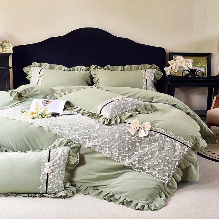 91家纺网 家纺一手货源 找家纺 （总）乐朵家居 2026春夏 赛琳 全棉磨毛 床单款夹棉床盖四件套