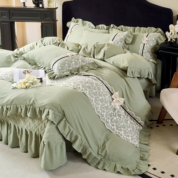 91家纺网 家纺一手货源 找家纺 （总）乐朵家居 2026春夏 赛琳 全棉磨毛 床单款夹棉床盖四件套