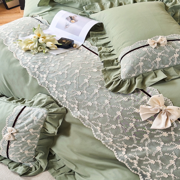 91家纺网 家纺一手货源 找家纺 （总）乐朵家居 2026春夏 赛琳 全棉磨毛 床单款夹棉床盖四件套