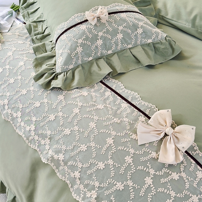 91家纺网 家纺一手货源 找家纺 （总）乐朵家居 2026春夏 赛琳 全棉磨毛 床单款夹棉床盖四件套