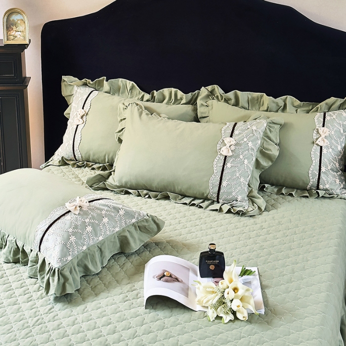 91家纺网 家纺一手货源 找家纺 （总）乐朵家居 2026春夏 赛琳 全棉磨毛 床单款夹棉床盖四件套