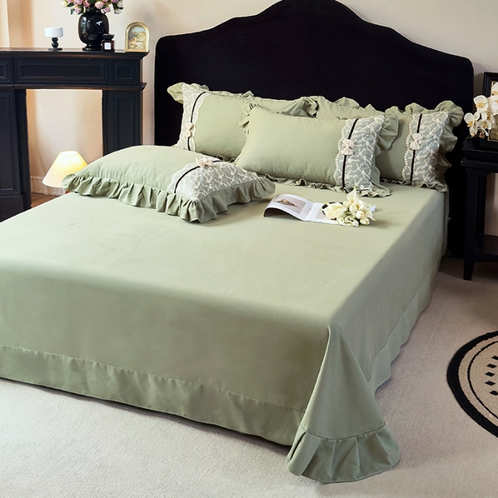 91家纺网 家纺一手货源 找家纺 （总）乐朵家居 2026春夏 赛琳 全棉磨毛 床单款夹棉床盖四件套