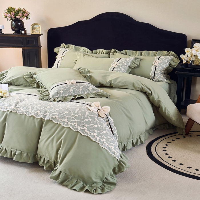 91家纺网 家纺一手货源 找家纺 （总）乐朵家居 2026春夏 赛琳 全棉磨毛 床单款夹棉床盖四件套