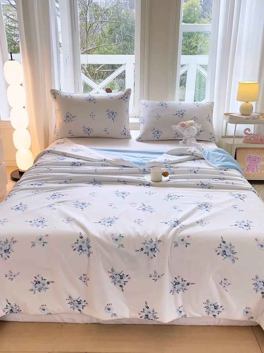 91家纺网 家纺一手货源 找家纺 延遥2025年新款凉感丝夏被大豆纤维填充针织棉空调被学生宿舍夏凉被 清风明月