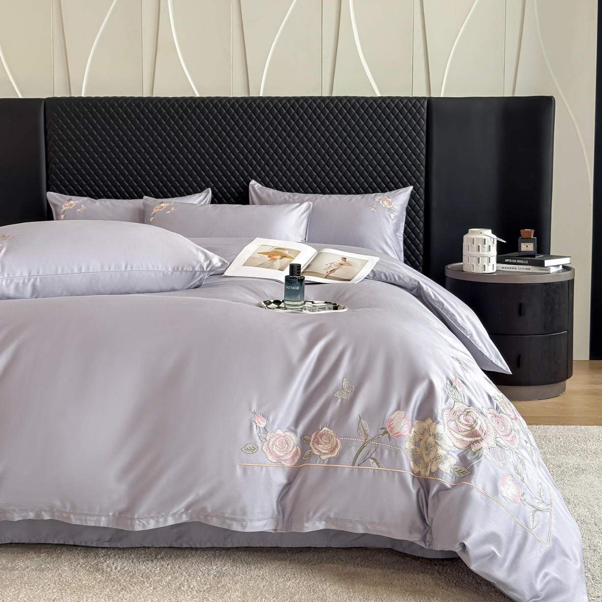 91家纺网 家纺一手货源 找家纺 （总）2026新款全棉纯棉长绒棉刺绣绣花四件套-庄园