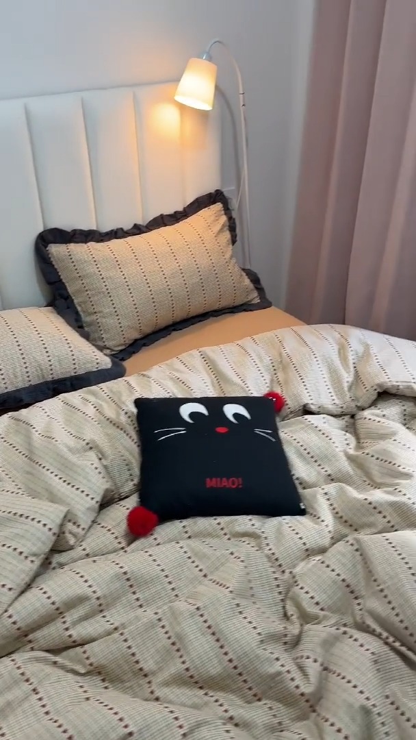 91家纺网 家纺一手货源 找家纺 （总）（总）【苏东来】2026韩版蕾丝花边纯棉全棉双层纱四件套印花纯棉四件套法式赫本木耳花边全棉公主双层纱四件套