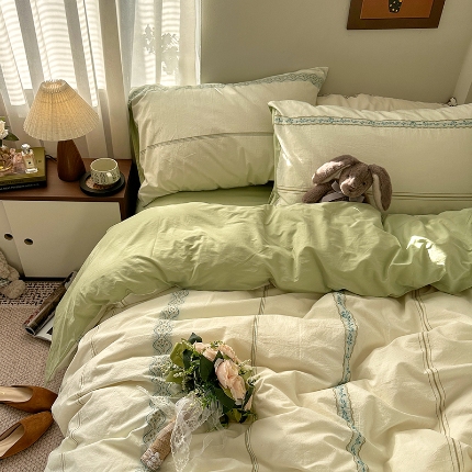 91家纺网 家纺一手货源 找家纺 （总）艾咪-Amy ntmy 2026新款法式复古风全棉纯棉色织提花四件套-繁花