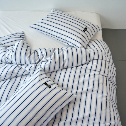 91家纺网 家纺一手货源 找家纺 （总）兰紫橙家纺 2026新款简约风全棉条纹四件套 单品被套