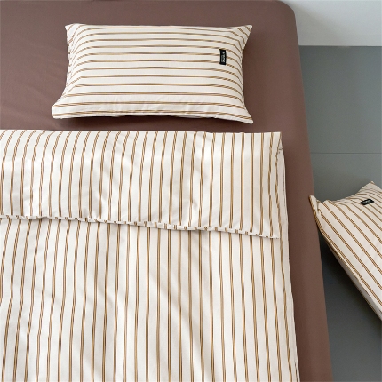 91家纺网 家纺一手货源 找家纺 （总）兰紫橙家纺 2026新款简约风全棉条纹四件套 单品被套