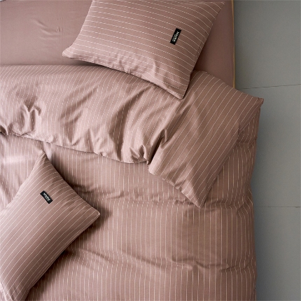 91家纺网 家纺一手货源 找家纺 （总）兰紫橙家纺 2026新款简约风全棉条纹四件套 单品被套