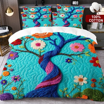 （总）全棉数码印花被套套件/一件定制pod模式jit跨境单品一件代发shein亚马逊速卖通24小时内发货