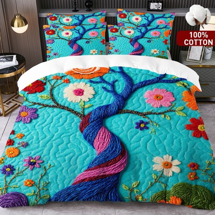 91家纺网 家纺一手货源 找家纺 （总）全棉数码印花被套套件/一件定制pod模式jit跨境单品一件代发shein亚马逊速卖通24小时内发货