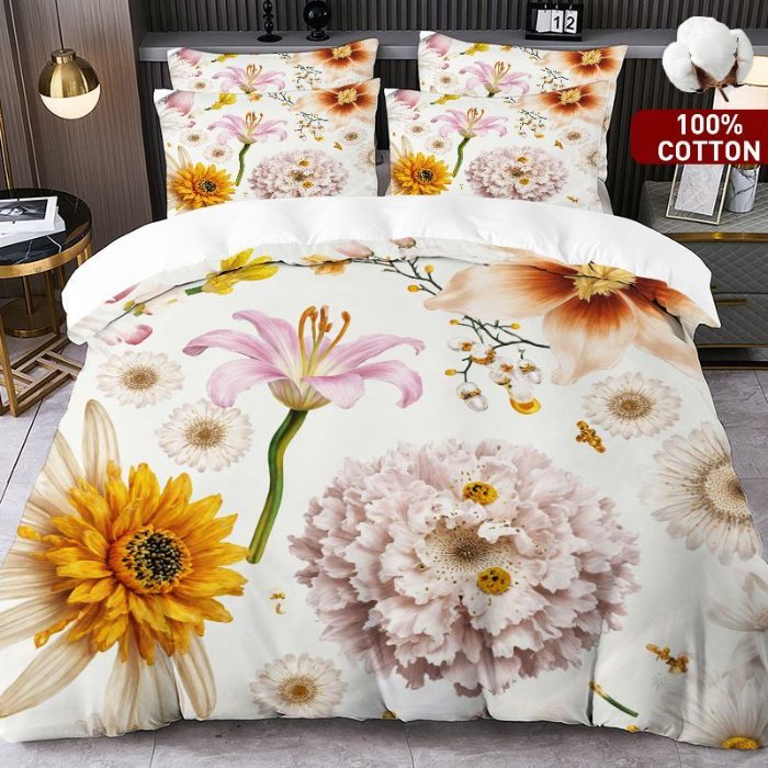 91家纺网 家纺一手货源 找家纺 （总）全棉数码印花被套套件/一件定制pod模式jit跨境单品一件代发shein亚马逊速卖通24小时内发货