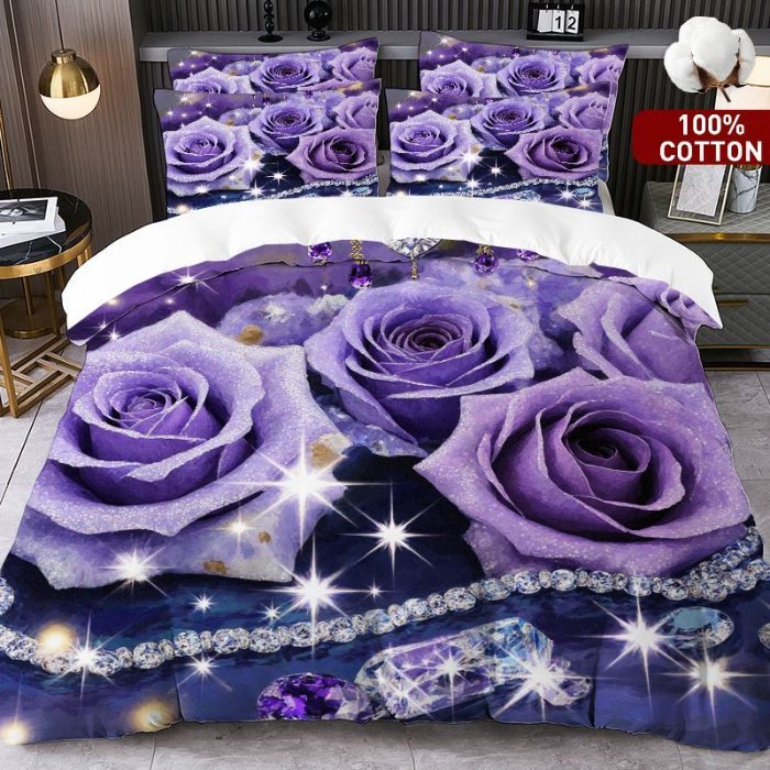 91家纺网 家纺一手货源 找家纺 （总）全棉数码印花被套套件/一件定制pod模式jit跨境单品一件代发shein亚马逊速卖通24小时内发货