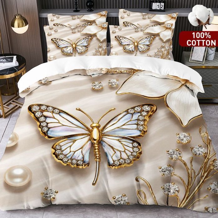 91家纺网 家纺一手货源 找家纺 （总）全棉数码印花被套套件/一件定制pod模式jit跨境单品一件代发shein亚马逊速卖通24小时内发货