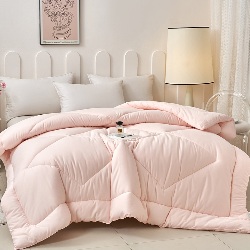 91家纺网 家纺一手货源 找家纺 （总）2026春秋四季空调夏凉被亲肤水洗棉羽丝绒太空被单双人宿舍学生被芯直播跨境批发优惠,云灰色,糯粉色,暖白色