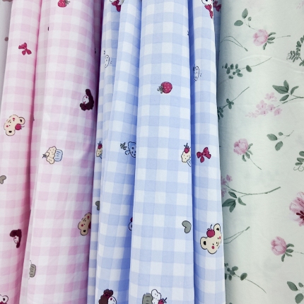 梦织纺  化纤面料套件面料被芯面料仿棉印花系列