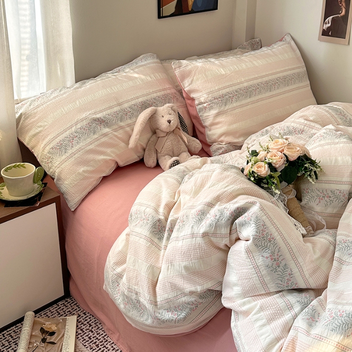 91家纺网 家纺一手货源 找家纺 （总）艾咪-Amy ntmy 2026新款全棉纯棉色织提花四件套-花蔓