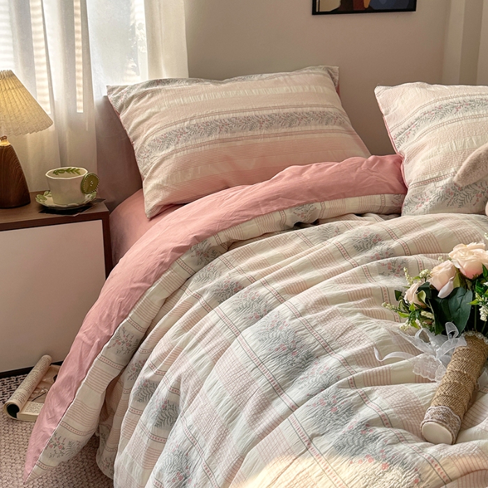 91家纺网 家纺一手货源 找家纺 （总）艾咪-Amy ntmy 2026新款全棉纯棉色织提花四件套-花蔓